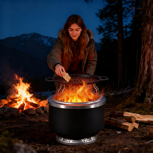 Yeni Ürün Modern Dış Mekan Paslanmaz Çelik Dumansız Ateş Çukuru Barbekü Izgara Tasarımıyla - Product Image 1