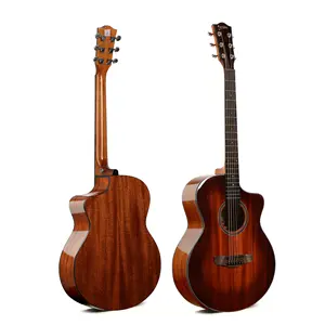 40 Inch JF OEM Acoustic Guitar Tất Cả Gỗ Gụ Cơ Thể Cao Glossy Bán Buôn RT Màu LK-12-RT