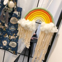 Gland Macramé Arcs En Ciel Nuage Tissé Tenture Décor Bohème Enfants Chambre Décoration