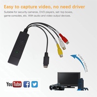 Nouvelle carte de capture vidéo USB2.0 1080p pour diffusion en direct - Convertisseur TV/VHS vers ordinateur portable/appareil photo pour Windows 7/8/10 avec câble USB