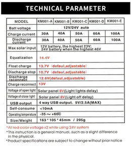 Controlador de Carga <span class=keywords><strong>Solar</strong></span> MPPT Xingzhijie al por Mayor, 12V 24V 30A-100A, Cargador USB Inteligente para Iluminación/Sistemas de Energía CC Fotovoltaica - Product Image 4