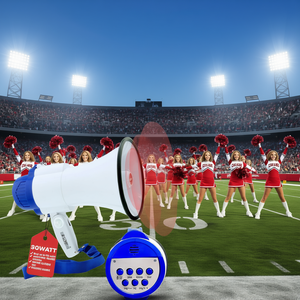 Mégaphone de supporter S-Cone Mini 30W Sirène Bleu Blanc Football Baseball Haut-parleur avec poignée ergonomique - Product Image 2