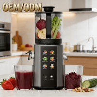 Slowjuicer met brede opening, koudpers, hoge opbrengst, stille motor, roestvrij staal, 2,5L, fruit, groente, notenmelk, OEM, ODM
