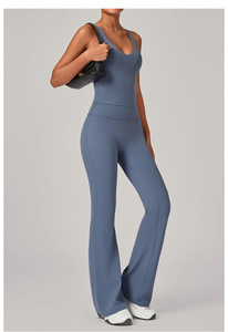 Set Yoga Invisibile Plissettato, Completo Sportivo <span class=keywords><strong>Aderente</strong></span> a Vita Alta ad Asciugatura Rapida per Donna, Ideale per Corsa e Fitness - Product Image 2