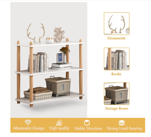 Librería de Estilo Moderno, Estantes para Libros de Madera, Estante de Almacenamiento Independiente de Madera Vintage - Product Image 4