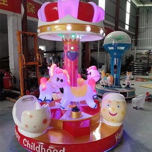 Penjualan mesin permainan <span class=keywords><strong>Carousel</strong></span> dalam ruangan Mini langsung dari pabrik kapasitas 6 orang untuk mesin taman hiburan logam anak-anak - Product Image 6