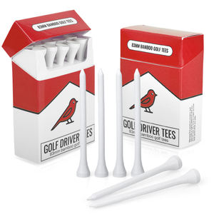 Prix de gros : Tees de golf blancs de 83 mm en bambou avec logo personnalisé imprimé et boîte à cigarettes - Product Image 1