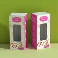 Boîtes d'emballage en plastique personnalisées pour sucette de bébé Boîte de papier biberon jetable pour biberon de bébé Boîtes en papier avec fenêtre