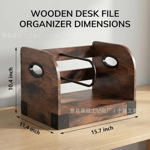 Wooden Record Storage Rack With Partitions Desktop <b>Vinyl</b> Display Holder For Music Lovers - Product Image 3