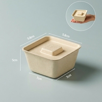 Boîtes alimentaires jetables écologiques en pulpe, emballages biodégradables pour pâtisseries et desserts, idéales pour les mochi glacés, les gâteaux de viande effilochée et les noix