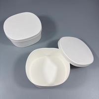 Boîte d'emballage en pulpe moulée blanche écologique, personnalisable avec logo, boîte cadeau de luxe avec couvercle et base, biodégradable, feuille d'or, recyclable, jetable