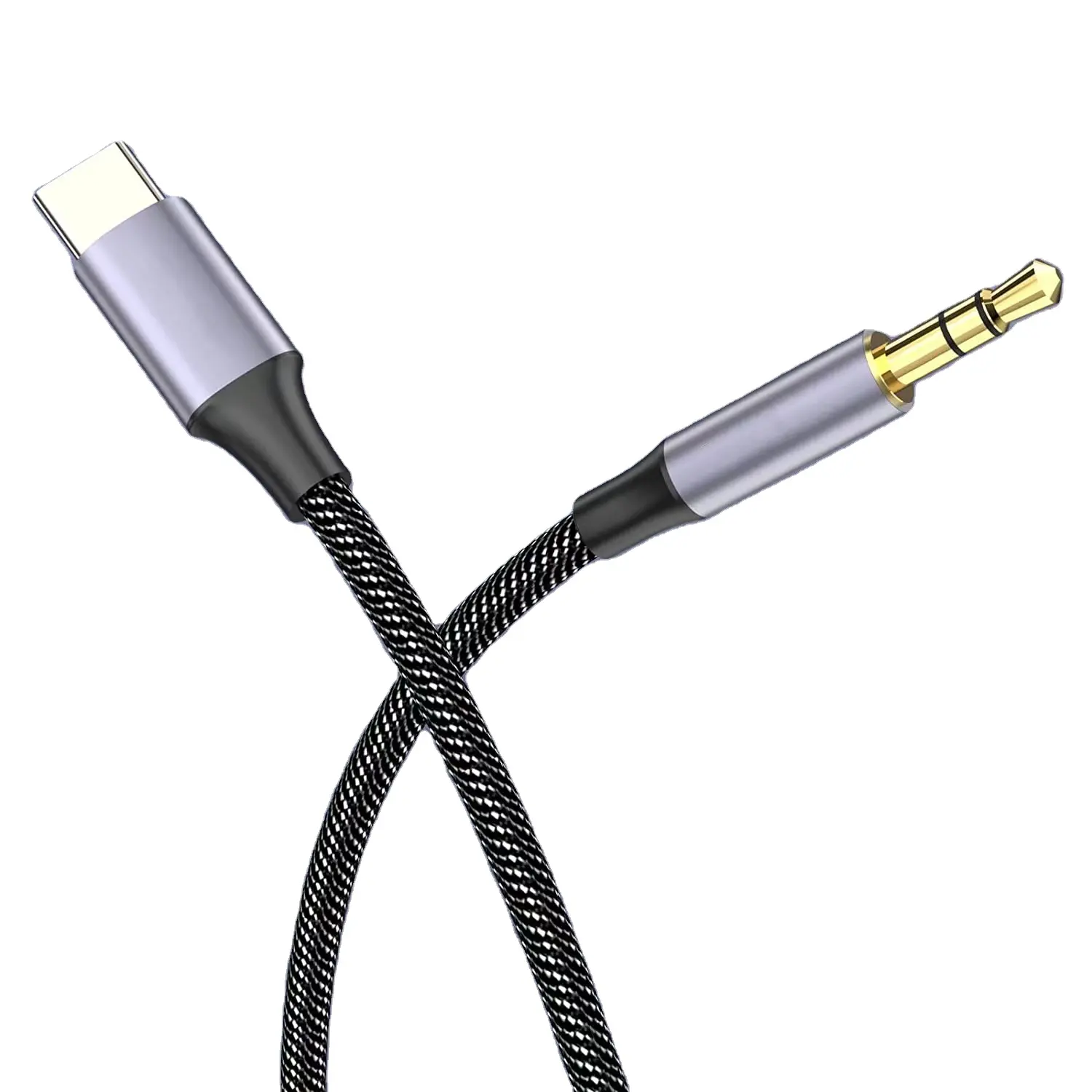 Type C to 3.5mm Audio Cable Adapter Type-C USB C to 3.5 Jack Spring Aux Cable Built-in Professional DAC Chip 16bit/96KHz