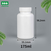 Conteneur personnalisé à faible coût pour animaux de compagnie avec une capacité de 175 ml contenant des capsules de vitamines et des pilules emballées dans une bouteille en plastique