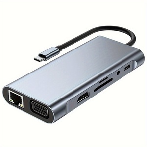 10 trong 1 USB C HUB Docking Station với 4K HDTV VGA USB Thunderbolt 3 Gigabit <span class=keywords><strong>Ethernet</strong></span> âm thanh SD/TF cho PC MacBook không khí M1 Pad Pro - Product Image 1