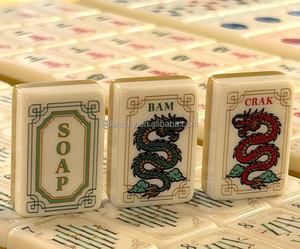 Ensemble de tuiles de mahjong en acrylique peintes à la main, jaune curcuma américain, 160 tuiles, 2 couches, luxueux et élégant, cadeau de jeu pour adultes - Product Image 2
