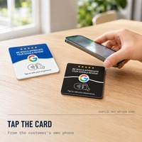 Carte de commentaires NFC en acrylique style dessous de verre pour bars et restaurants – Affichage de la rétroaction client et des réseaux sociaux