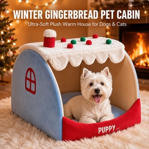 Casa Cálida para Mascotas Navideña, Cama Suave para Perros, Refugio Interior para Perros y Gatos - Product Image 5