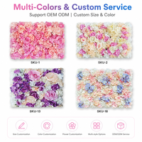 Panel de Flores Artificiales Multicolor al por Mayor, Pared de Flores de Seda de Rosa y Peonía para Fondo de Boda, Fiesta, Cabina de Fotos, Eventos y Decoración del Hogar
