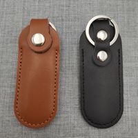 Funda Protectora de Cuero Genuino para Memoria USB de 4 Pulgadas, con Patrón Estampado en Caliente, Personalizable