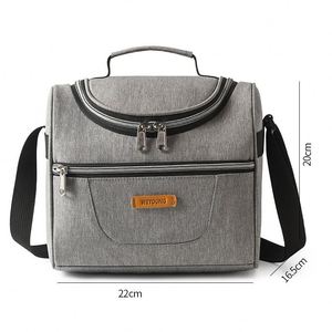 Bolsa de almuerzo térmica personalizable impermeable Oxford aislado almacenamiento de comida reutilizable para Picnic - Product Image 2