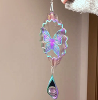 Nordique Mandala carillons éoliens en acier inoxydable 3D Rotation carillons éoliens décoration de fenêtre jardin artisanat décoration murale carillons éoliens