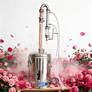 เครื่องกลั่นน้ำมันหอมระเหย 15 ลิตร แบบหนีบสแตนเลส พร้อมเทอร์โมมิเตอร์ และข้อต่อแบบ Tri-Clamp สำหรับการกลั่นในห้องปฏิบัติการ - Product Image 1