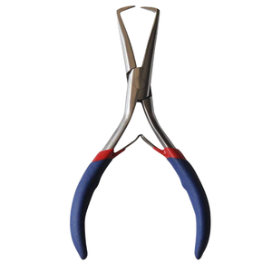 Pinzas de Alta Calidad para Extensiones de Cabello, de Acero Inoxidable, Color Azul, con Mango de Silicona Antideslizante, para Anillas, Cuentas y Conectores - Product Image 1