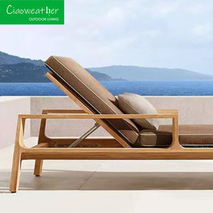 Offre spéciale chaise longue d'extérieur en teck de luxe moderne villa <span class=keywords><strong>hôtel</strong></span> jardin chaise longue terrasse <span class=keywords><strong>piscine</strong></span> chaise de plage lit inclinable - Product Image 2