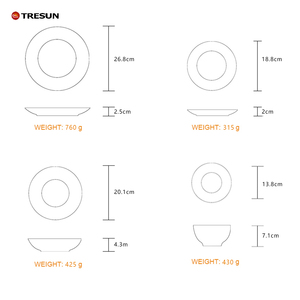 Exquisito juego de cena de porcelana de cerámica de lujo de 4 piezas, vajilla colorida decorada para bodas para manteles perfectos - Product Image 6