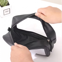 Pochette de voyage portable et élégante avec fermeture éclair, sac cosmétique transparent en PVC personnalisé pour le maquillage