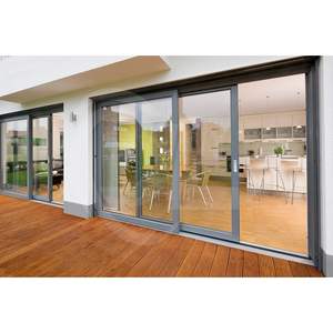 Modern ekonomik sürgülü cam güvenlik kapısı alüminyum alaşımlı çerçeve bina için cam kapi sallanan - Product Image 4