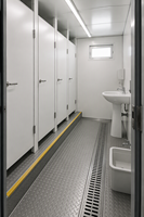 Toilettes préfabriquées modulaires en acier, structure pliable et portable, à montage rapide, pour chantier de construction, camp de travailleurs