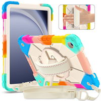 Étui robuste anti-chute WESOROL pour Samsung Tab A11 Plus/A9 Plus 11 pouces avec support rotatif à 360°, dragonne et bandoulière, coloré