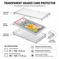 Étui de protection antichoc et anti-rayures en plastique transparent personnalisé pour cartes gradées P/SA BGS, pour cartes TCG et sportives, vente en gros