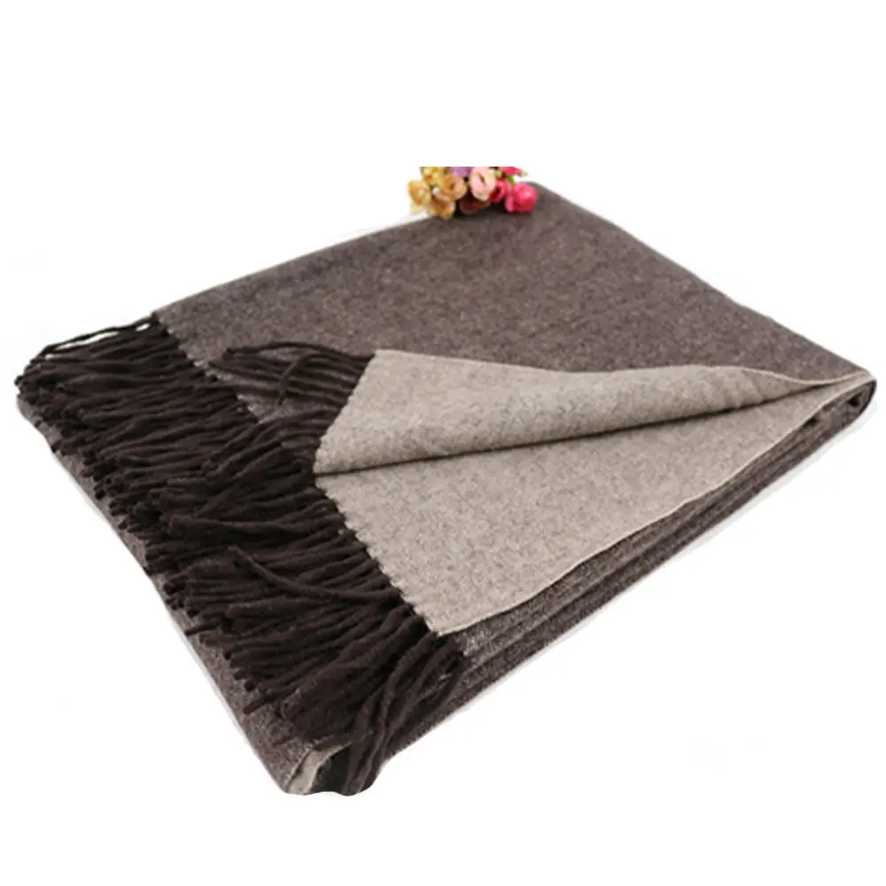 Внутреннее монгольское одеяло из 100% чистой шерсти с кисточками, двустороннее шерстяное одеяло с логотипом на заказ