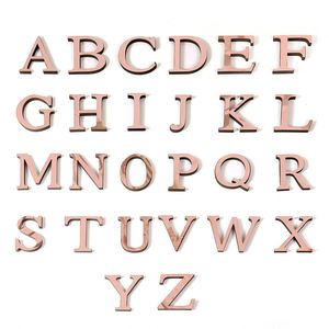 <b>Acrylic</b> Alphanumeric Front Letter 3d Wall Sticker for Birthdays Weddings Parties Decorations Eva Rose Gold Wall Sticker 10cm - Product Image 1