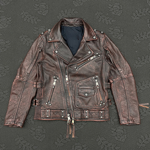 Veste en cuir vintage imperméable multi-zippée sur mesure pour homme, design élégant et luxueux, veste texturée pour homme distingué - Product Image 5