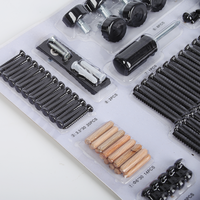 Kit d'installation personnalisé M4-8 jeu de vis à pointe en nylon vis Herbert kit d'installation de meubles avec emballage blister en plastique
