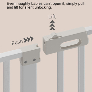 Barrière de sécurité pour bébé en plastique et métal à double verrouillage avec design pliable, barrière d'<span class=keywords><strong>escalier</strong></span> à fixation par <span class=keywords><strong>pression</strong></span> pour la sécurité des tout-petits de 2 à 4 ans - Product Image 2