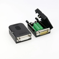 Connecteur Db15 D-SUB 15 broches mâle femelle, prise vers bornes de dérivation RS485, connecteurs sans soudure, câbles