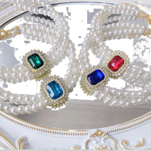 Collar de lujo de doble capa para mascotas con Joyería de diamantes accesorios para gatos y perros con elegante collar con detalles de piedras preciosas - Product Image 3