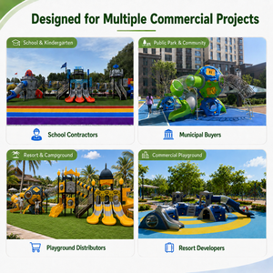 Equipo de Juegos para Exteriores de Gran Tamaño, Tobogán de Plástico con Certificación CE para Escuelas y Guarderías, Diversión para Parques, Venta al Por Mayor OEM - Product Image 4