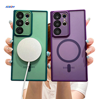 Coque de Téléphone Magnétique Antichoc Mate Translucide Anti-Empreintes pour iPhone Samsung Galaxy S25 24 Ultra