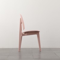 Chaise de salle à manger en polypropylène rose moderne de style nordique pour café, mobilier d'usine en gros
