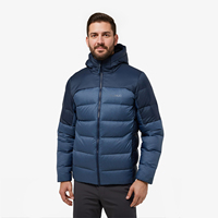 Jaket Bulu Angsa Nilon Tahan Air Bernapas Desain Baru Kustom dari Produsen, Jaket Puffer Musim Dingin untuk Pria