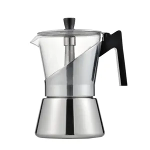 6Cup 15Bar cam üst Pot taşınabilir diğer Mini İtalyan kapsül Espresso gaz ısıtma elemanı manuel Moka endüstriyel kahve makinesi