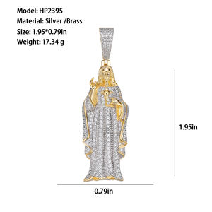 Pingente Hip Hop VVS Moissanite Jesus em Prata Esterlina 925, Passa no Teste de Diamante, Pingente Iced Out San Judas Tadeo para Homens - Product Image 5