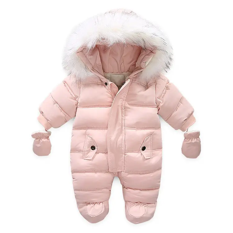 Mode dropshipping hiver vente en gros bébé en peluche vêtements une pièce nouveau-né bébé barboteuse bébé vêtements