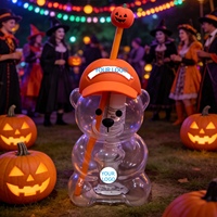 Gobelet en verre édition limitée Halloween avec couvercle et paille, bouteille d'eau haute transparence pour café, jus et cadeaux de fêtes