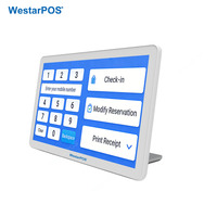 WetarPOS TC001 Tablet Layar Sentuh 14 inci untuk Salon Kecantikan, Android 11.0, Basis Lipat, Dapat Dipasang di Dinding
